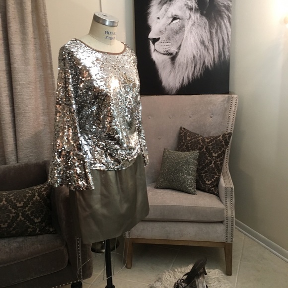 Zara Bronze Metallic Polyester Skirt - Picture 8 of 8